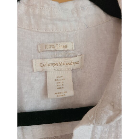 Catherine Malandrino 100% Linen Minimalist Tomato Girl Clean Girl Top Small S - Picture 3 of 6